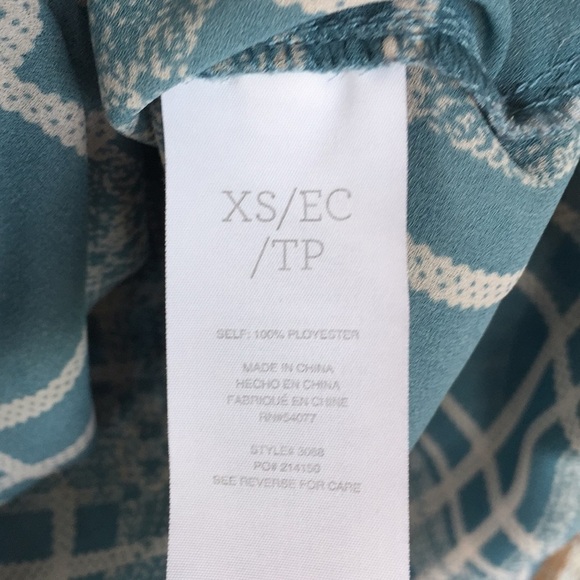 CAbi Dusty Teal Faux Wrap Blouse - Picture 5 of 6